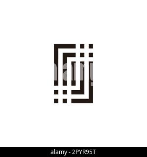 Buchstabe SJ Quadrate geometrisches Symbol einfacher Logo-Vektor Stock Vektor