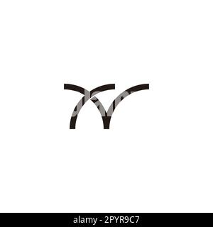 Buchstaben r und V Grassymbol einfacher Logovektor Stock Vektor