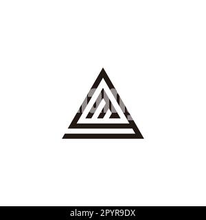 Buchstabe m in g, geometrisches Dreieck-Symbol einfacher Logovektor Stock Vektor