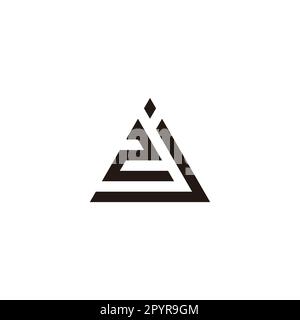 Buchstabe j und Nummer 2 geometrisches Dreieck einfaches Logo-Vektor Stock Vektor