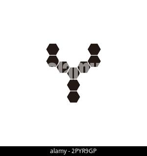 Buchstabe Y neun Sechsecke, Technologie geometrisches Symbol einfacher Logo-Vektor Stock Vektor