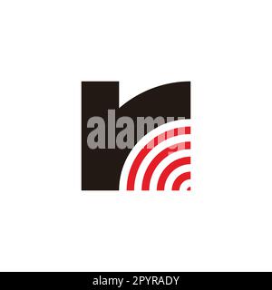 Buchstabe r-Signal, geometrisches Funksymbol einfacher Logo-Vektor Stock Vektor