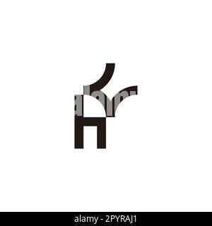 Buchstaben h und G geometrisches Rautensymbol einfacher Logo-Vektor Stock Vektor