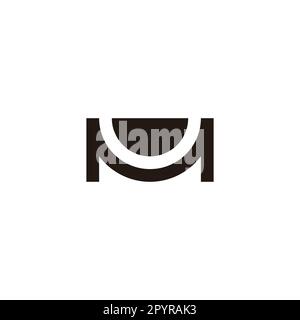 Buchstabe M Lächeln geometrisches Symbol einfacher Logo-Vektor Stock Vektor