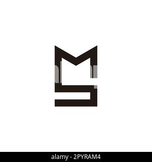 Buchstabe MS SM M S einzigartiges geometrisches Symbol einfacher Logovektor Stock Vektor