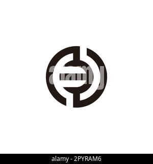 Nummer 3 Buchstabe N kreisförmiges geometrisches Symbol einfacher Logo-Vektor Stock Vektor