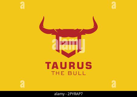 Schreiben Sie ein Logo, Bull-Logo, Kopf-Bull-Logo, Monogramm Logo Design-Vorlage Stock Vektor