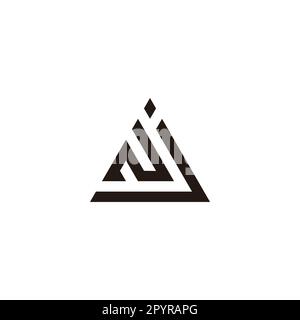 Buchstaben N und j geometrisches Dreieck einfaches Logo-Vektor Stock Vektor