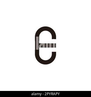 E-förmige Kapsel geometrisches Symbol einfacher Logo-Vektor Stock Vektor