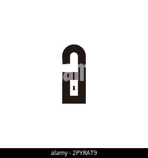 Buchstabe ein Vorhängeschloss geometrisches Symbol einfacher Logo-Vektor Stock Vektor