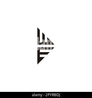 Buchstaben w und E Richtung Geometriesymbol einfacher Logovektor Stock Vektor