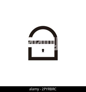 Vorhängeschloss Nummer 3 geometrisches Symbol einfacher Logo-Vektor Stock Vektor