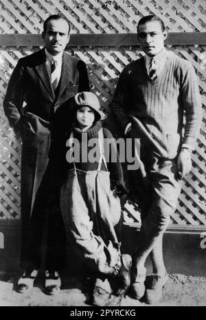 Douglas Fairbanks, Jackie Coogan, Rudolph Valentino, ca. 1921. Aktenzeichen 34408-425THA Stockfoto