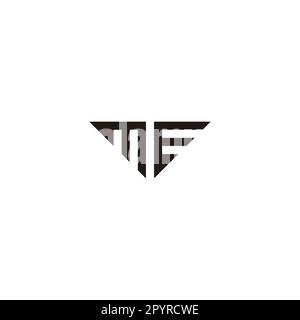Buchstabe M und E Flügel geometrisches Symbol einfacher Logo-Vektor Stock Vektor