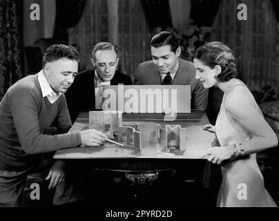 Clarence Brown, Leslie Howard, Clark Gable, Norma Shearer, „A Free Soul“ (1931) Loew's Inc Aktenzeichen 34408-476THA Stockfoto