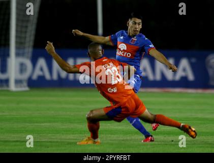 Valencia, Carabobo, Venezuela. 3. Mai 2023. 03. Mai 2023. Mach ein Gruppenspiel der Copa Sudamericana, zwischen Academia Puerto Cabello (Venezuela) und Tigre aus Argentinien, gespielt im Misael Delgado-Stadion, in der Stadt Valencia, Venezuela. Foto: Juan Carlos Hernandez (Kreditbild: © Juan Carlos Hernandez/ZUMA Press Wire) NUR REDAKTIONELLE VERWENDUNG! Nicht für den kommerziellen GEBRAUCH! Stockfoto