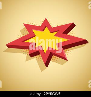 Retro-Karte mit Explosionsschild als Textrahmen Stock Vektor