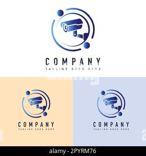 CCTV-Logo-Designvorlage. Design-Konzept des Vektorlogos der Sicherheitskamera. Abbildung der Vorlage für das Logo des CCTV-Bereichs Stock Vektor