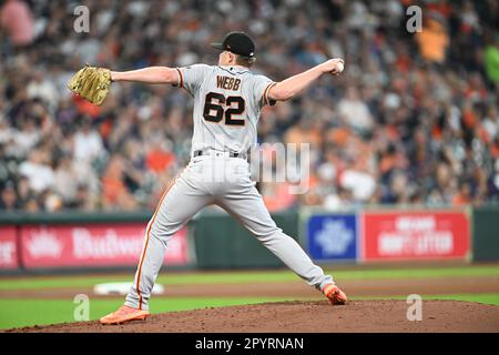 Die San Francisco Giants starten den Pitcher LOGAN WEBB im fünften Inning während des MLB-Spiels zwischen den San Francisco Giants und den Housto Stockfoto