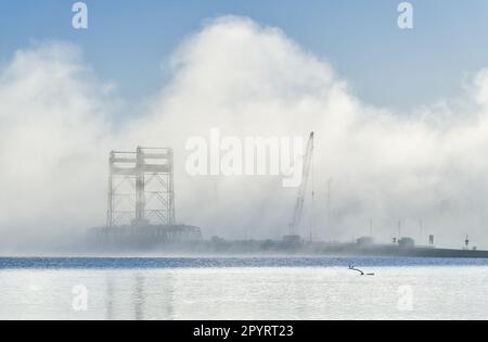 Bridgewater Jerry Nebel-Phänomen am Derwent River, Hobart Tasmanien Stockfoto