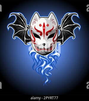 Logo und Fledermausflügel Stock Vektor