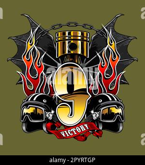 Logo und Fledermausflügel Stock Vektor