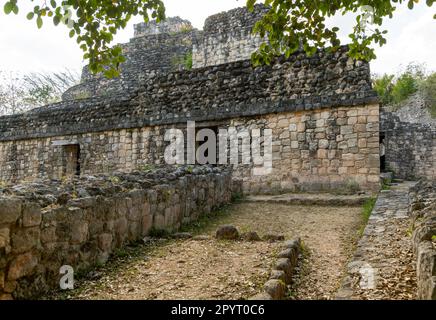 Maya-Ruinen an der archäologischen Stätte Ek Balam in der Nähe von Valladolid, Temozón, Yucatán, Mexiko Stockfoto