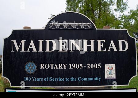 Maidenhead, Berkshire, Großbritannien. 5. Mai 2023. Nach den gestrigen Kommunalwahlen hat die konservative Partei enorme Verluste in den englischen Stadtteilen gemacht. Die ehemalige konservative Hochburg Windsor und Maidenhead wurde von den Liberaldemokraten eingenommen. Die Ergebnisse für alle Stationen bei den Wahlen zwischen Windsor und Maidenhead wurden verkündet. Die neue Zusammensetzung der Sitze des rates lautet jetzt Liberaldemokraten 22, Konservative 7, die übrigen Sitze gehen an unabhängige. Kredit: Maureen McLean/Alamy Live News Stockfoto