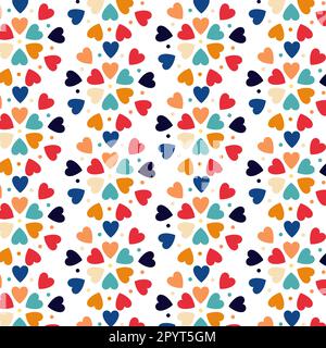 Retro-70s-Herzmuster. Vintage-Style Stock Vektor