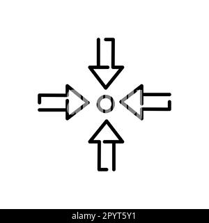 Ausrichtungssymbol auf weißem Hintergrund. Einfache Elementdarstellung aus dem Zeichenkonzept. Design mit Ausrichtungssymbolen. Stock Vektor