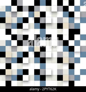karierter hintergrund mit 3D-Quadratmustern. Abstrakte Mosaikquadrate Stock Vektor