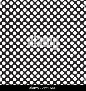 Klassisches Punktmuster In Schwarz Und Weiß. Weiße Polka-Punkte auf schwarzem Hintergrund Stock Vektor
