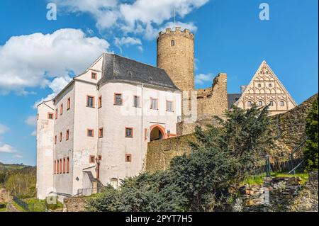 Schloss Scharfenstein im Erzgebirge Sachsen Stockfoto