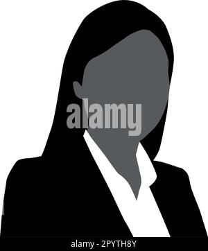 Silhouettenvektorsymbol des Oberkörpers mehrerer Geschäftsfrauen. Stock Vektor