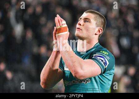 Hull, England - 4. Mai 2023 - Ethan Havard of Wigan Warriors Rugby League Betfred Super League Round 11, Hull FC vs Wigan Warriors im MKM Stadium, Hull, Großbritannien Stockfoto