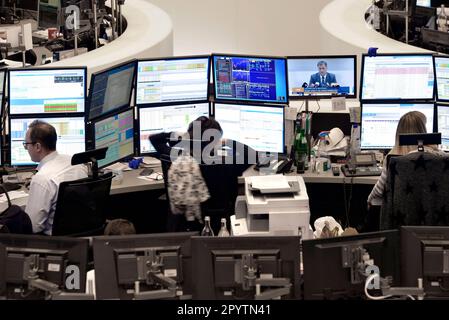 16.11.2017, GER, Frankfurt, die DAX-Kurve auf dem Handelsgelände der Frankfurter Börse Stockfoto