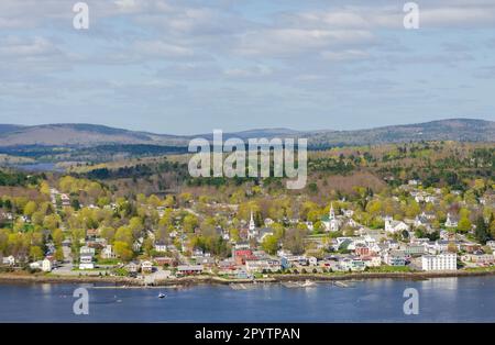 Penobscot Narrows Bridge, Brücke in Verona Island, Maine Stockfoto