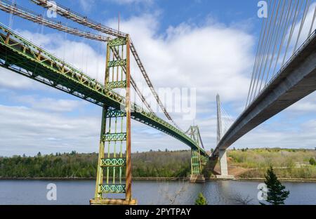 Penobscot Narrows Bridge, Brücke in Verona Island, Maine Stockfoto