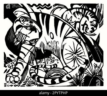 Tiger 1912 Gemälde Von Franz Marc Deutscher Expressionist Stockfoto