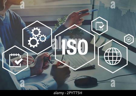 ISO-Normen Qualitätskontrollkonzept, Gewährleistungsgarantie Stockfoto