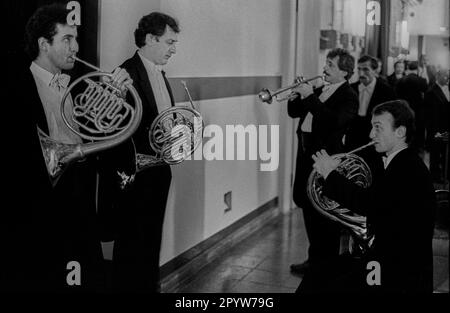 DDR, Berlin, 19.02.1989, XII Musikbiennale, Konzerthaus Berlin (Schauspielhaus), Georgianisches Symphonieorchester [maschinelle Übersetzung] Stockfoto