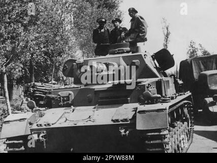 Panzer IV während des französischen Wahlkampfes. Nach dem Divisionssymbol der 6. Panzerdivision. [Maschinelle Übersetzung] Stockfoto