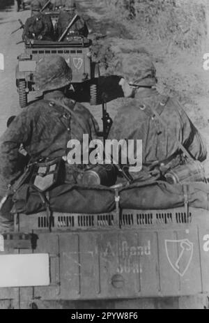 Soldaten der Leibstandarte-SS Adolf Hitler in Volkswagen Kübelwagen an der Ostfront. Foto: Roth [maschinelle Übersetzung] Stockfoto