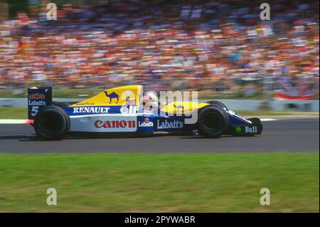 Deutschland, Hockenheim, Formel-1-Rennen 26.07.1992 Foto: Nigel Mansell in Williams Renault [maschinelle Übersetzung] Stockfoto