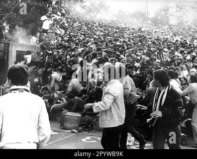 Katastrophe mit 39 Toten anlässlich des Europapokalfinales Juventus Turin - FC Liverpool im Heyselstadion in Brüssel am 29.05.1985. Nur für journalistische Zwecke! Nur zur redaktionellen Verwendung! [Maschinelle Übersetzung] Stockfoto