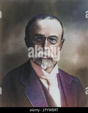 Tomas Garrigue Masaryk - Porträt des tschechischen Diplomaten und Politikers, wurde Gründer und erster Präsident der Tschechoslowakei. Digital wiederhergestellt und farbig Stockfoto