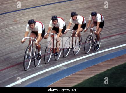 Olympische Spiele, München 1972. Leichtathletik: Der deutsche Leichtathletikviersohn in Aktion 04.09.1972. [Maschinelle Übersetzung] Stockfoto