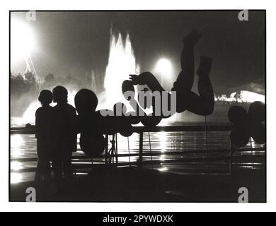 Spielen Sie auf der Olympiastraße für die Olympischen Spiele 1972 in München. [Maschinelle Übersetzung] Stockfoto