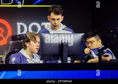 Berlin, Deutschland. 05. Mai 2023. E-Sport: ESL One Berlin Dota 2 Major, zweites Major Tournament der Dota Pro Circuit 2023, Final Weekend, Velodrom. Kredit: Christoph Soeder/dpa/Alamy Live News Stockfoto