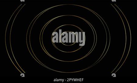 Goldene Kreise auf Schwarz Stock Vektor